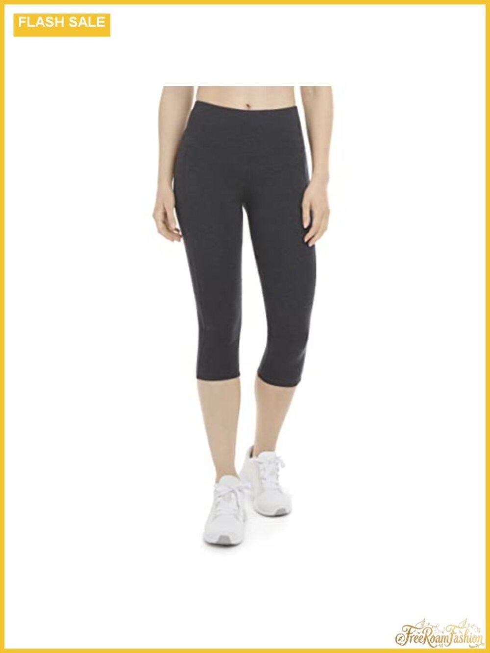 Cotton Stretch Crop Leggings with Pockets High Rise Athletic Yoga